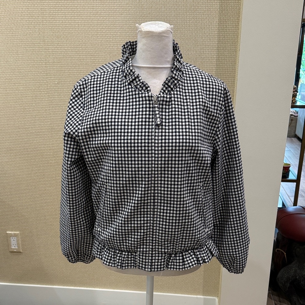 SALE J. Crew Black and White Lined Checkered Jacket